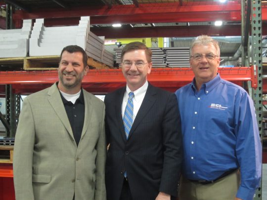 Left to right: Gary Lamolinara, President - Great Dane Powder Coating; Congressman Keith Rothfus; Bill Sipko, President - BCL Manufacturing